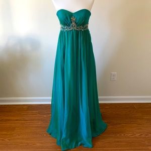 Irredescent Blue Green Formal/Prom Gown